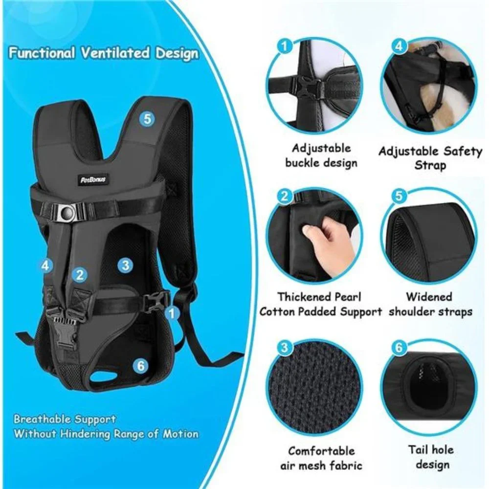 Pet Front Dog Carrier Backpacks,Adjustable DogBackpack Carrier,Legs Out Easy-fit